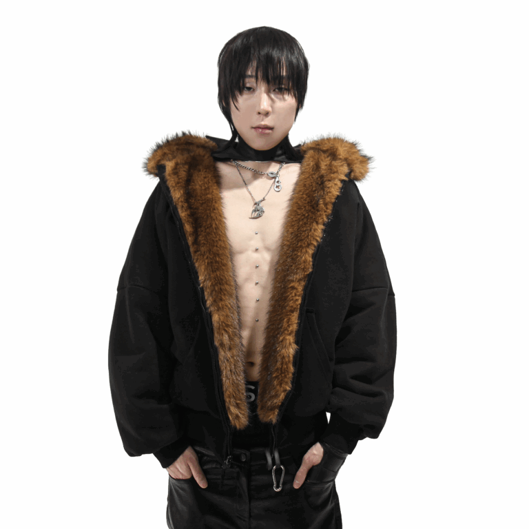 ✚ Brown Reversible Fur Bomber